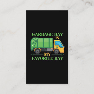 Garbage Day Kids Garbage Truck Trash Recycling Business Card