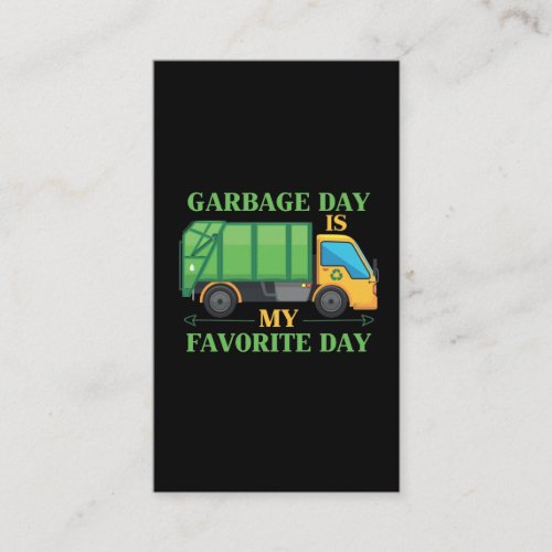 Garbage Day Kids Garbage Truck Trash Recycling Business Card
