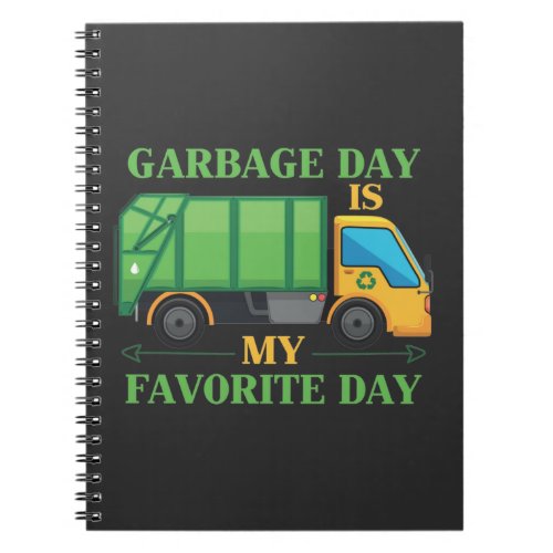 Garbage Day Kids Garbage Truck Trash Recycling Notebook