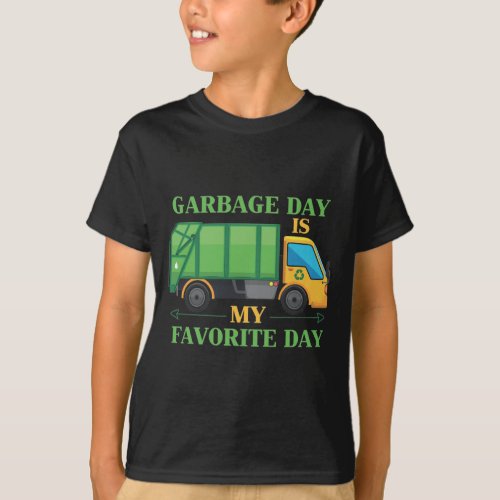 Garbage Day Kids Garbage Truck Trash Recycling T_Shirt