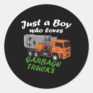 Garbage Day Toddlers Garbage Truck Trash Classic Round Sticker
