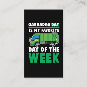 Garbage Day Trash Truck Waste Disposal Dumpster Business Card