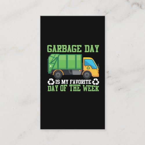 Garbage Day Truck Waste Disposal Dumpster Business Card
