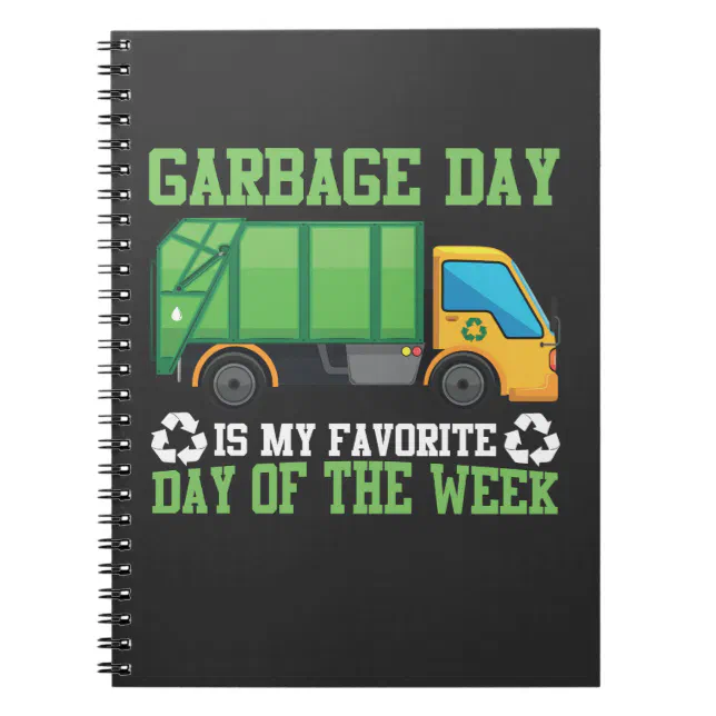 Garbage Day Truck Waste Disposal Dumpster Notebook | Zazzle