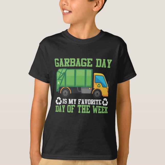 Garbage Day Truck Waste Disposal Dumpster T-Shirt (Front)