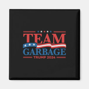 Garbage For Trump 2024 Usa Flag Vintage Magnet