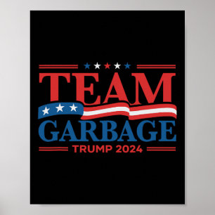 Garbage For Trump 2024 Usa Flag Vintage  Poster