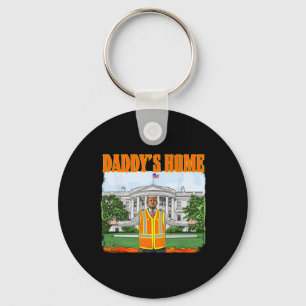 Garbage For Trump Funny Daddy's Home Trump Pink 20 Keychain