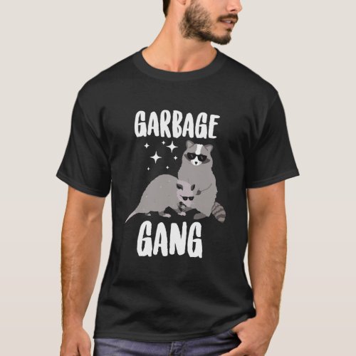 Garbage Gang Funny Animals Opossum And Raccoon T_Shirt