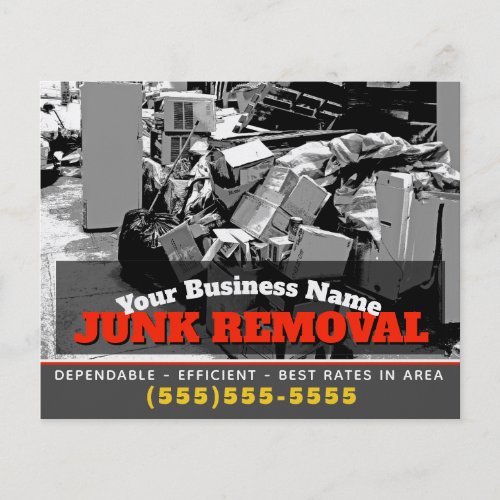 Garbage Hauling Junk Removal 4x5 Custom Marketing Flyer