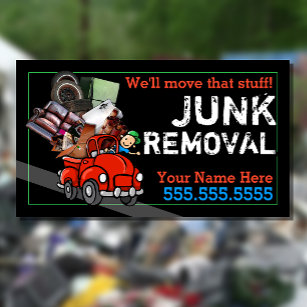 Garbage Hauling Junk Removal Red Vintage Pickup Business Card