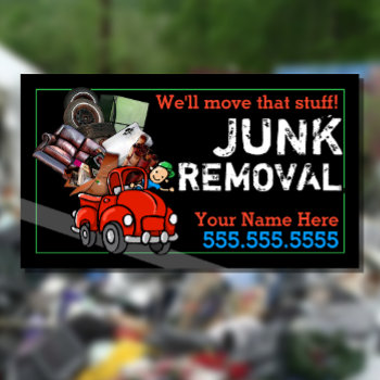 Garbage Hauling Junk Removal Red Vintage Pickup Business Card by Make_Money at Zazzle