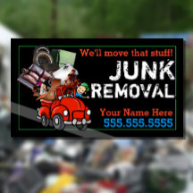 Garbage Hauling Junk Removal Red Vintage Pickup