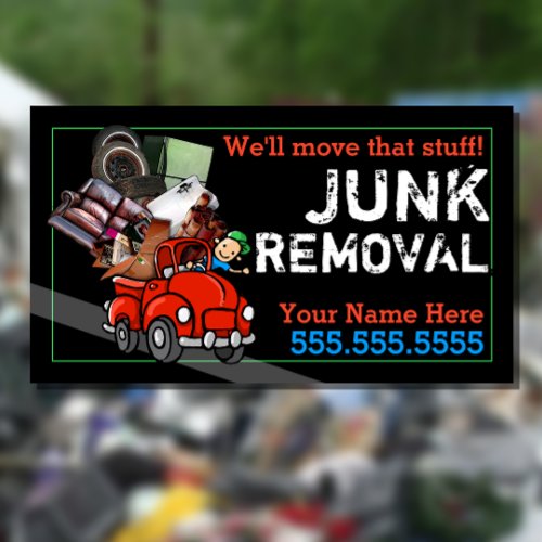 Garbage Hauling Junk Removal Red Vintage Pickup Business Card