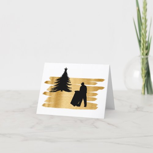 Garbage Man  and Christmas Tree Silhouette Card   
