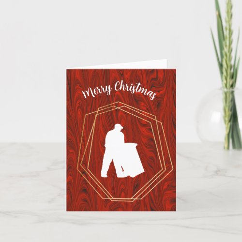 Garbage Man Silhouette Christmas Card