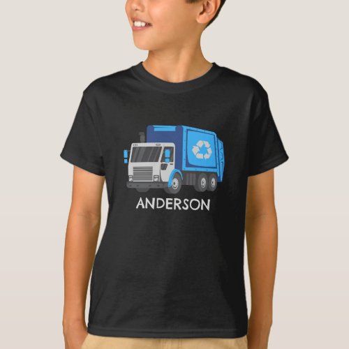 GarbageRecycle Truck with Kids Name T_Shirt