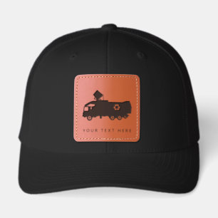 Garbage Recycling Truck Leather Patch Hat