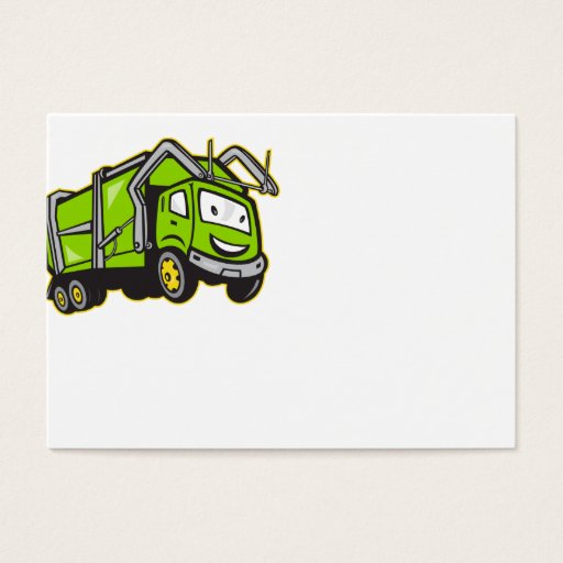 Customizable Garbage Rubbish Truck Cartoon Business Card Template