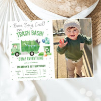 Garbage Trash Truck 1st Birthday Party Photo 