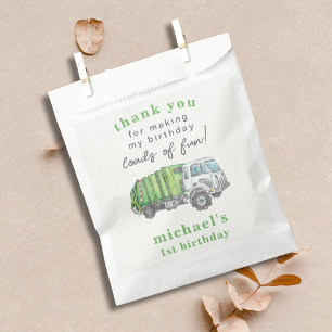 Garbage Trash Truck 1st Birthday Thank You Favor Bag