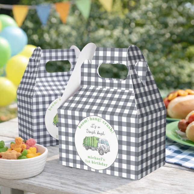 Garbage Trash Truck Birthday Personalized Favor Boxes (Creator Uploaded)