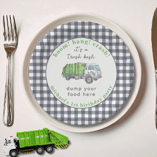 Garbage Trash Truck Birthday Personalized Funny Paper Plates