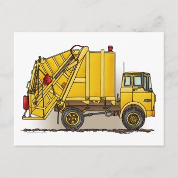Garbage Truck 2 Construction Post Card by justconstruction at Zazzle