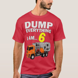 Garbage Truck 6th Birthday Si 6 Year Old Birthday  T-Shirt