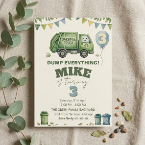 Garbage Truck Birthday Invitation