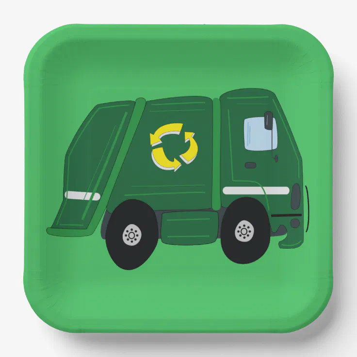 Garbage Truck Birthday Party Paper Plate Zazzle