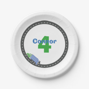 Garbage Truck Birthday Plate