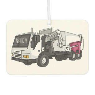 Garbage truck cartoon illustration air freshener