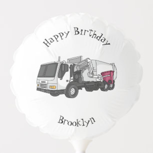 Garbage truck cartoon illustration balloon
