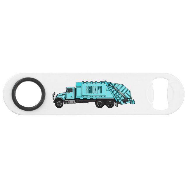 Garbage truck cartoon illustration bar key (Front (Horizontal))