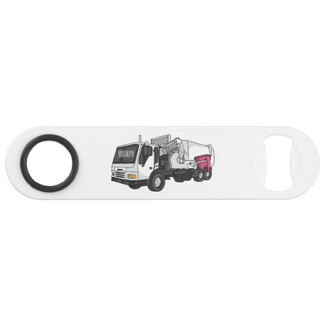 Garbage truck cartoon illustration bar key (Front (Horizontal))