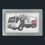Garbage truck cartoon illustration belt buckle<br><div class="desc">Garbage truck cartoon illustration</div>