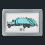 Garbage truck cartoon illustration belt buckle<br><div class="desc">Garbage truck cartoon illustration</div>