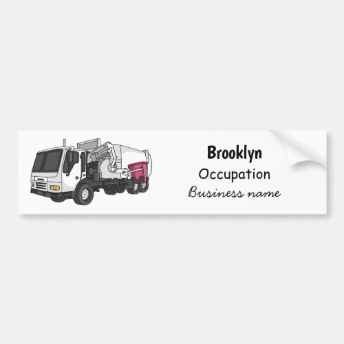 Garbage truck cartoon illustration bumper sticker