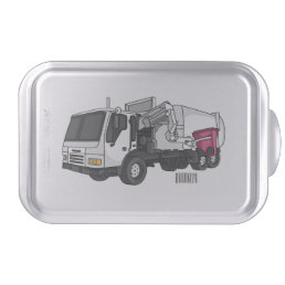 Garbage truck cartoon illustration cake pan