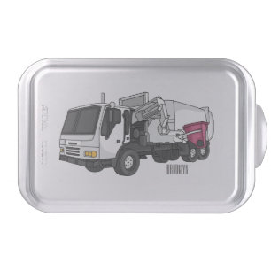 Garbage truck cartoon illustration cake pan