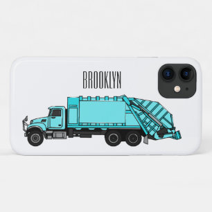 Garbage truck cartoon illustration iPhone 11 case