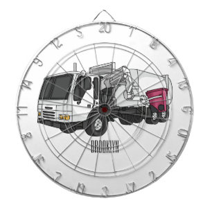 Garbage truck cartoon illustration  dart board