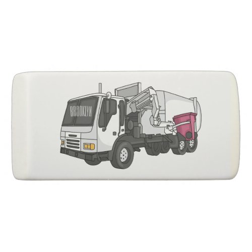 Garbage truck cartoon illustration eraser