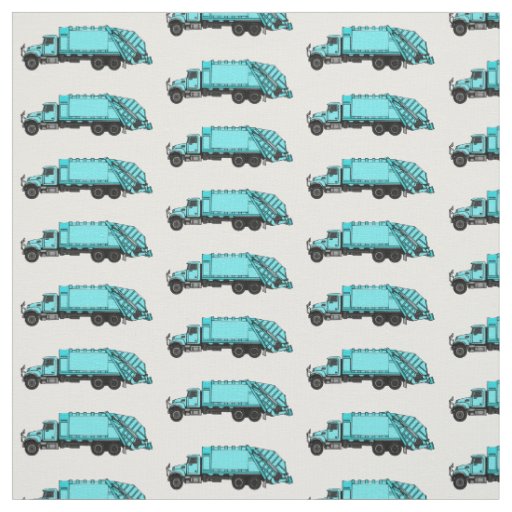 Garbage truck cartoon illustration fabric