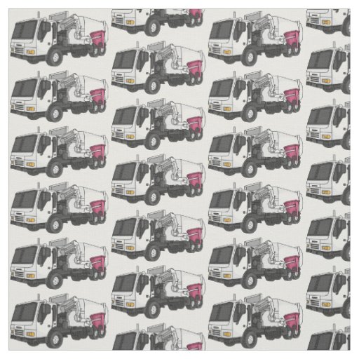 Garbage truck cartoon illustration fabric