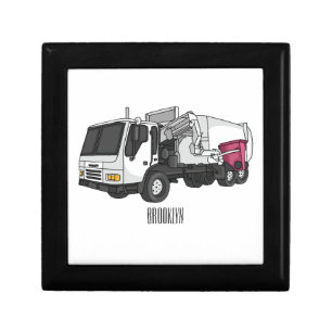 Garbage truck cartoon illustration gift box