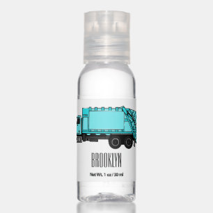 Garbage truck cartoon illustration hand sanitizer