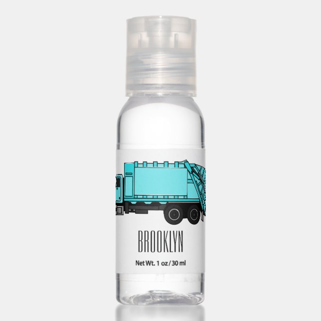 Garbage truck cartoon illustration hand sanitizer (Front)