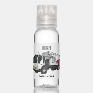 Garbage truck cartoon illustration hand sanitizer